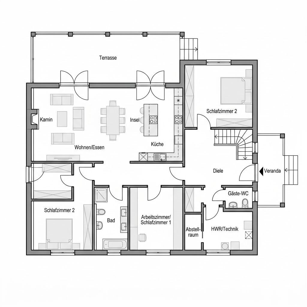 Grundriss Landidyll 148 von Albert Haus — 148 m², 5 Zimmer