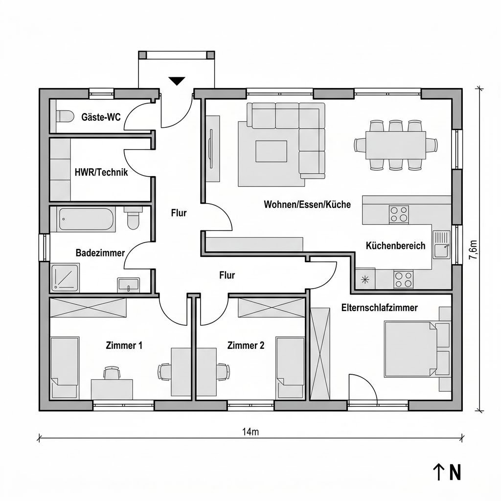 Grundriss Lifetime 3 von allkauf haus — 107 m², 4 Zimmer
