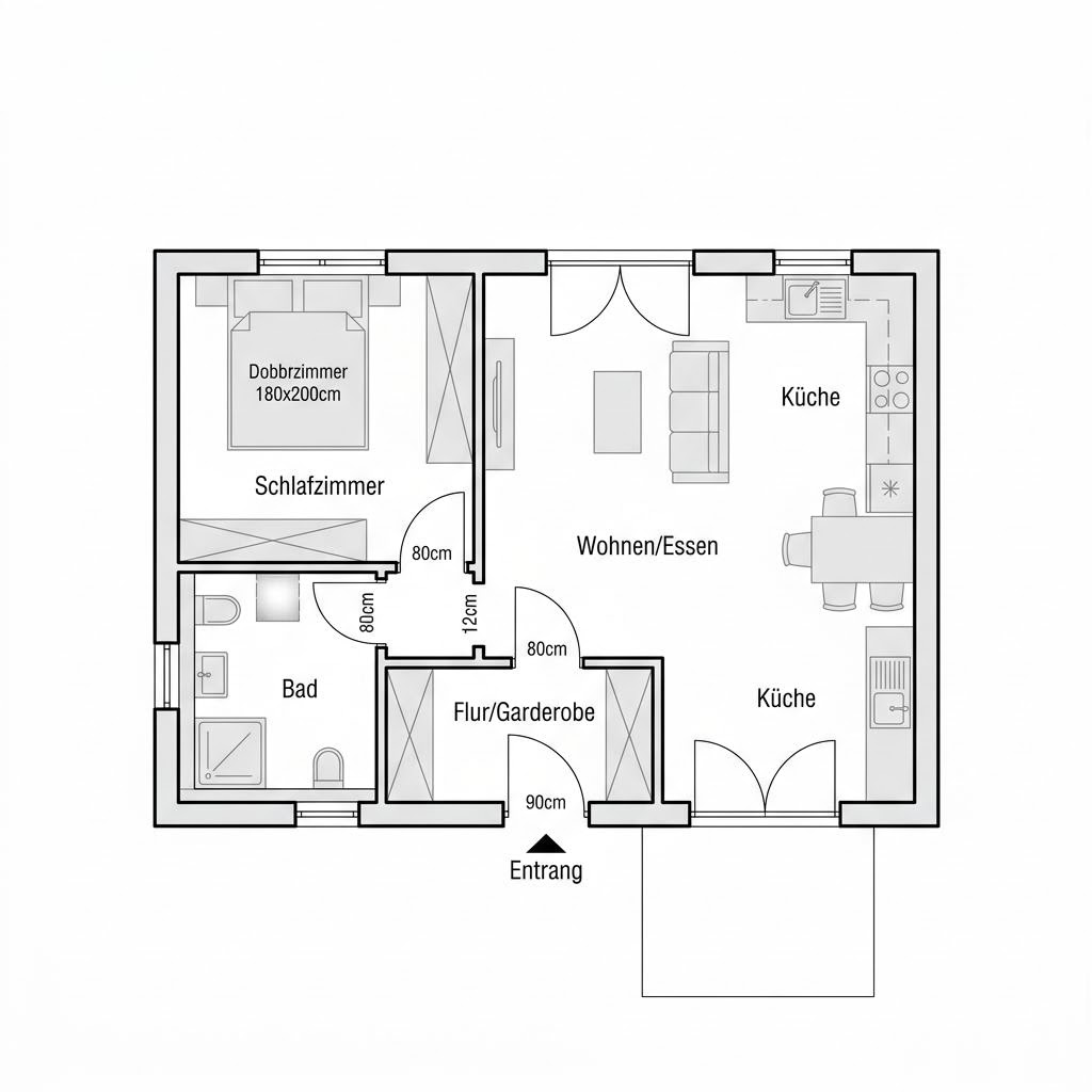 Grundriss Lifetime 6 von allkauf haus — 70 m², 2 Zimmer