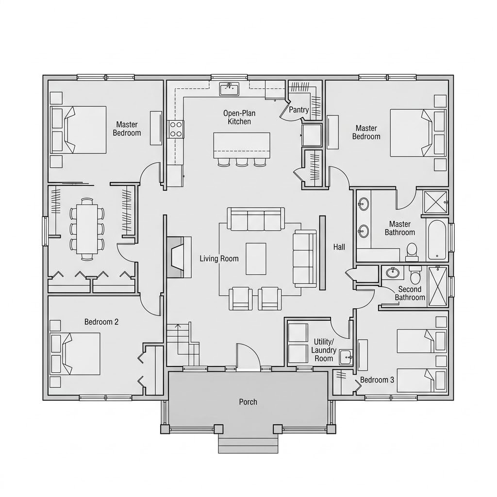 Grundriss Boston von Albert Haus — 124 m², 8 Zimmer