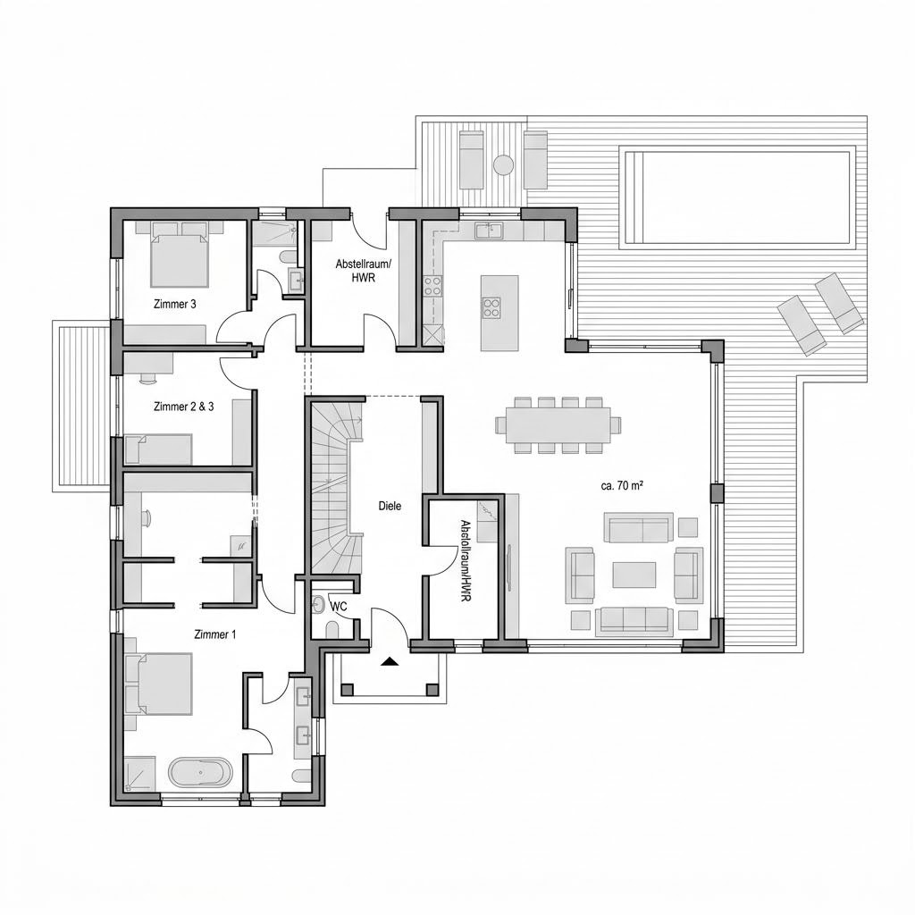 Grundriss City Villa 190 von ARGE-HAUS — 190 m², 6 Zimmer