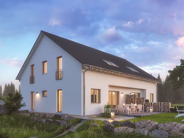Ausbauhaus TwinStyle 15.01 S von massa haus — Doppelhaus mit 136 m² für Eigenleister
