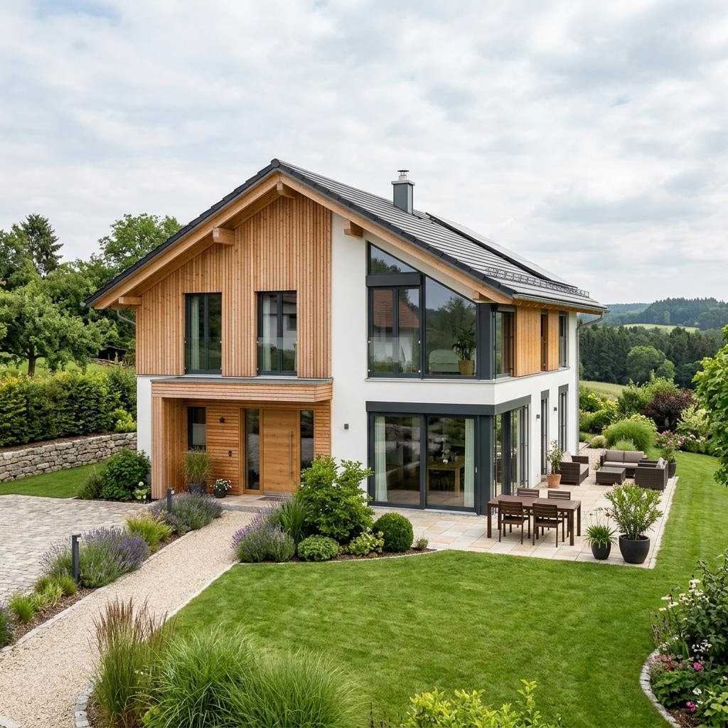 Luxusvilla & Designerhaus Haus Heitzer von Baufritz — Holztafelbau mit 232 m²