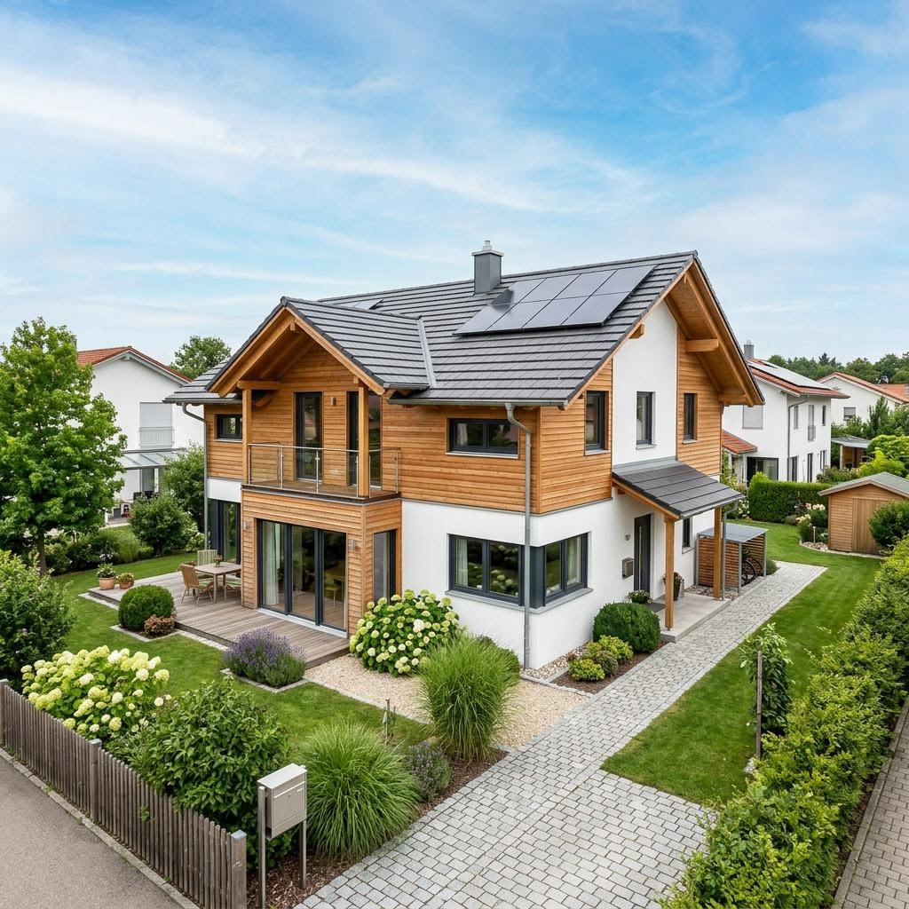 Holzhaus Alpin 156 von Baufritz — ökologisches Holzrahmenhaus mit Satteldach und 156 m²