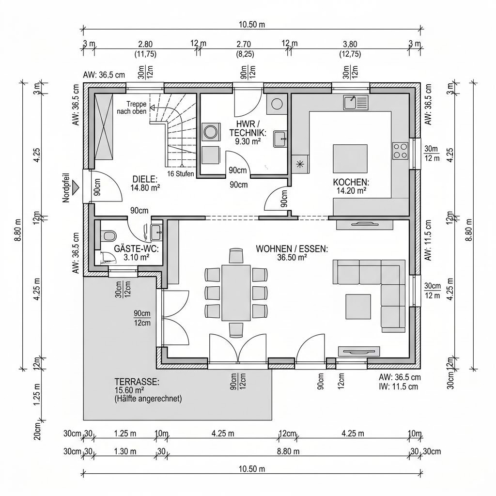 Grundriss Landhaus Vermont 158 von Bostonhaus — 158 m², 5 Zimmer