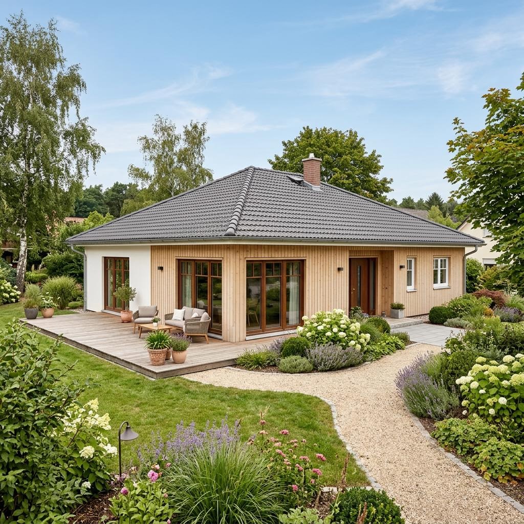 Bungalow Fanø von Danhaus mit Walmdach — skandinavisches Fertighaus mit 129 m²