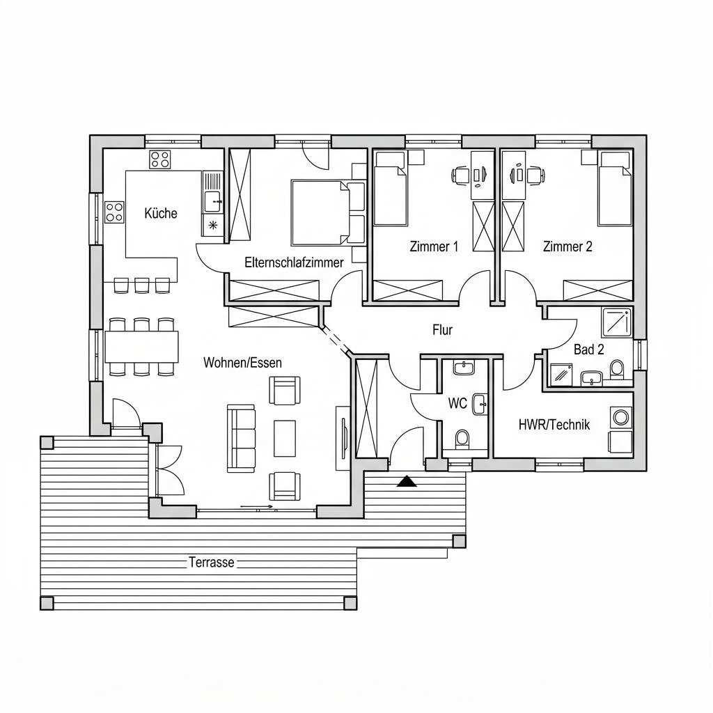 Grundriss Fanø von Danhaus Deutschland — 129 m², 4 Zimmer