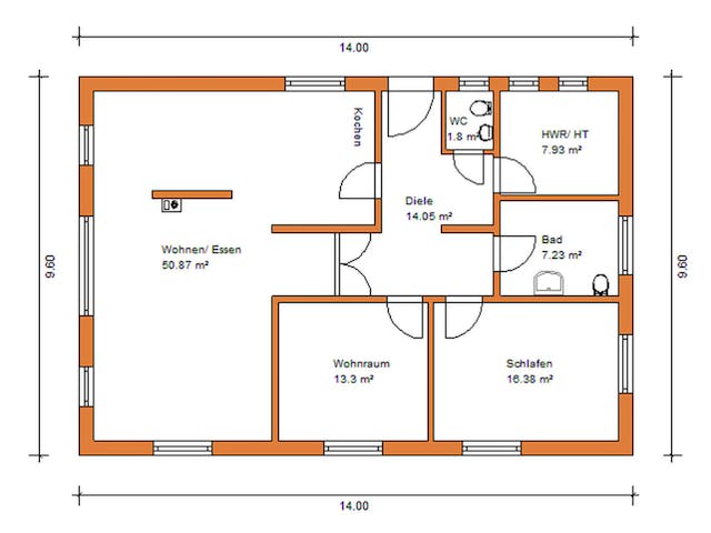 Grundriss Bunganlow 328 mit Preis – 112 m² Bungalow