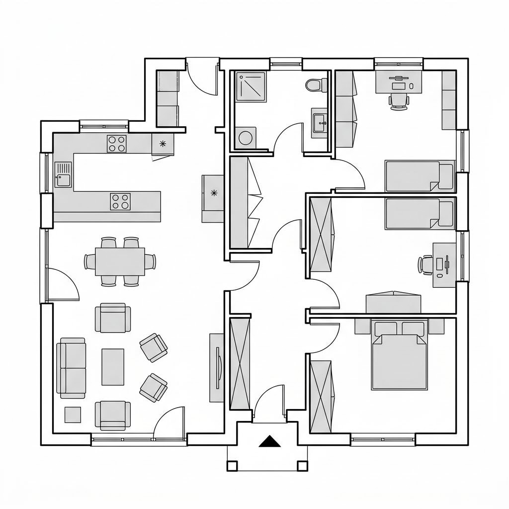Grundriss Park 127 Bungalow von Danwood — 127 m², 4 Zimmer