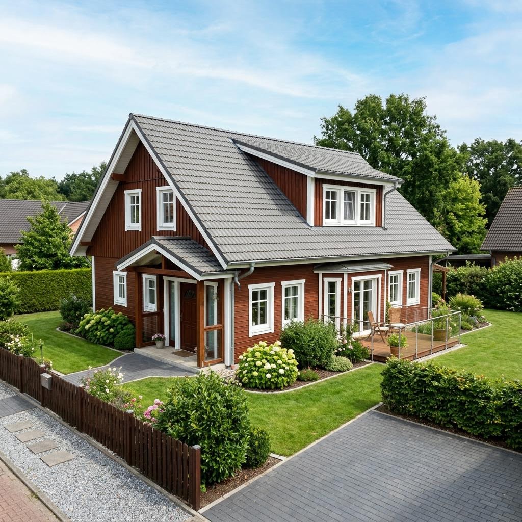 Holzhaus Odense 152 von Danhaus Deutschland — Holzrahmenbau mit Zwerchdach und 152 m²