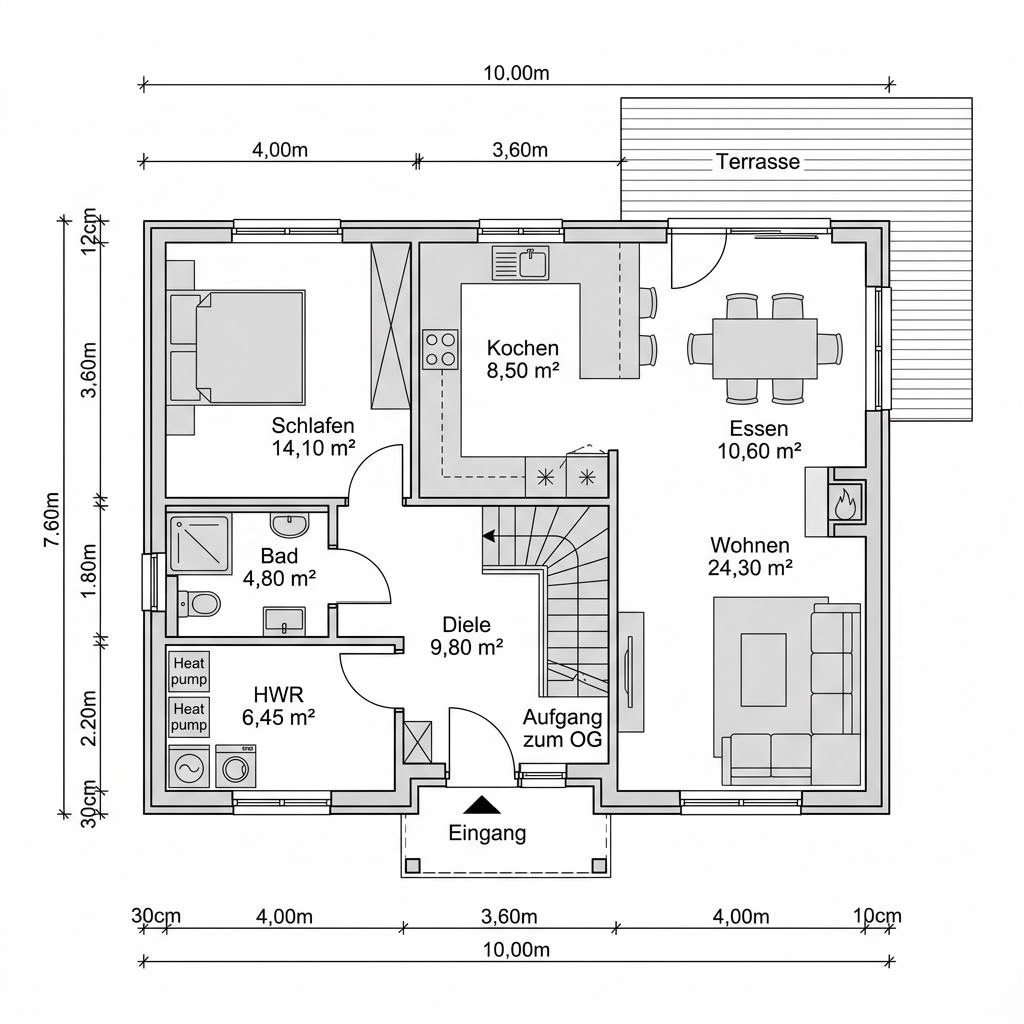 Grundriss Schwedenhaus Göteborg 152 von Danwood — 152 m², 5 Zimmer