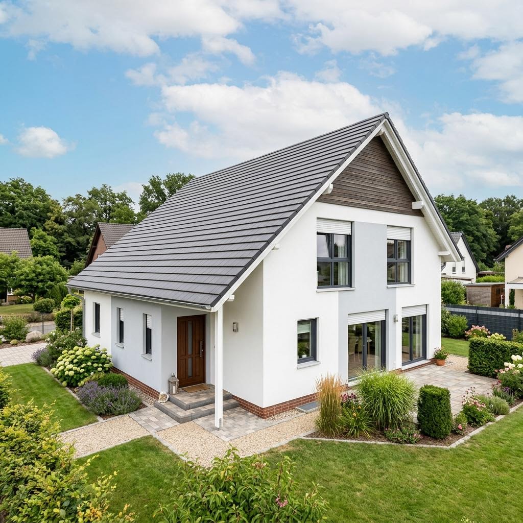 Einfamilienhaus Landhaus Schlepp 135 von Deutsche Neubau mit Schleppdach — 135 m²
