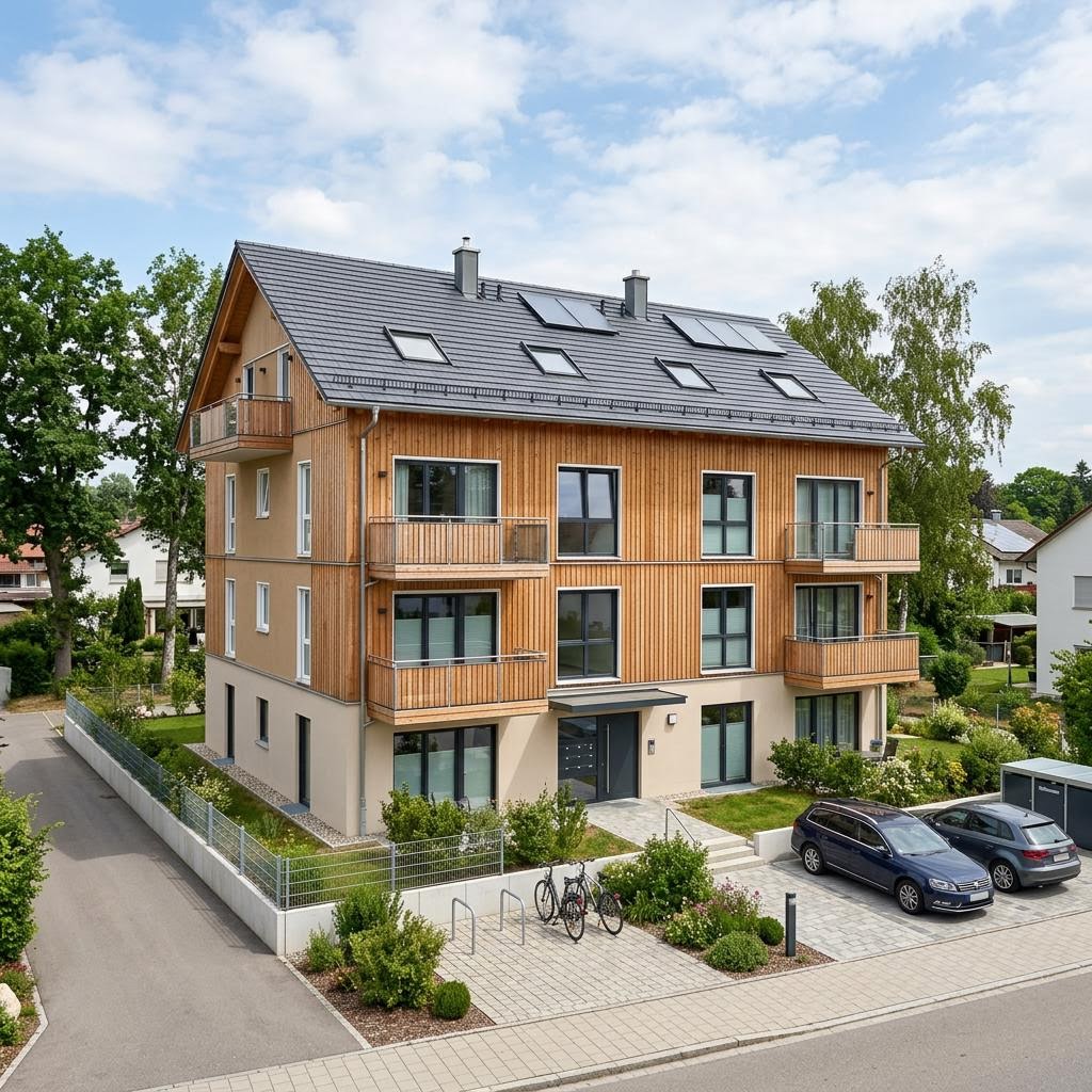 Mehrfamilienhaus Wilko von Haas Fertigbau mit Satteldach — Fertighaus mit fünf bis sieben Wohnungen