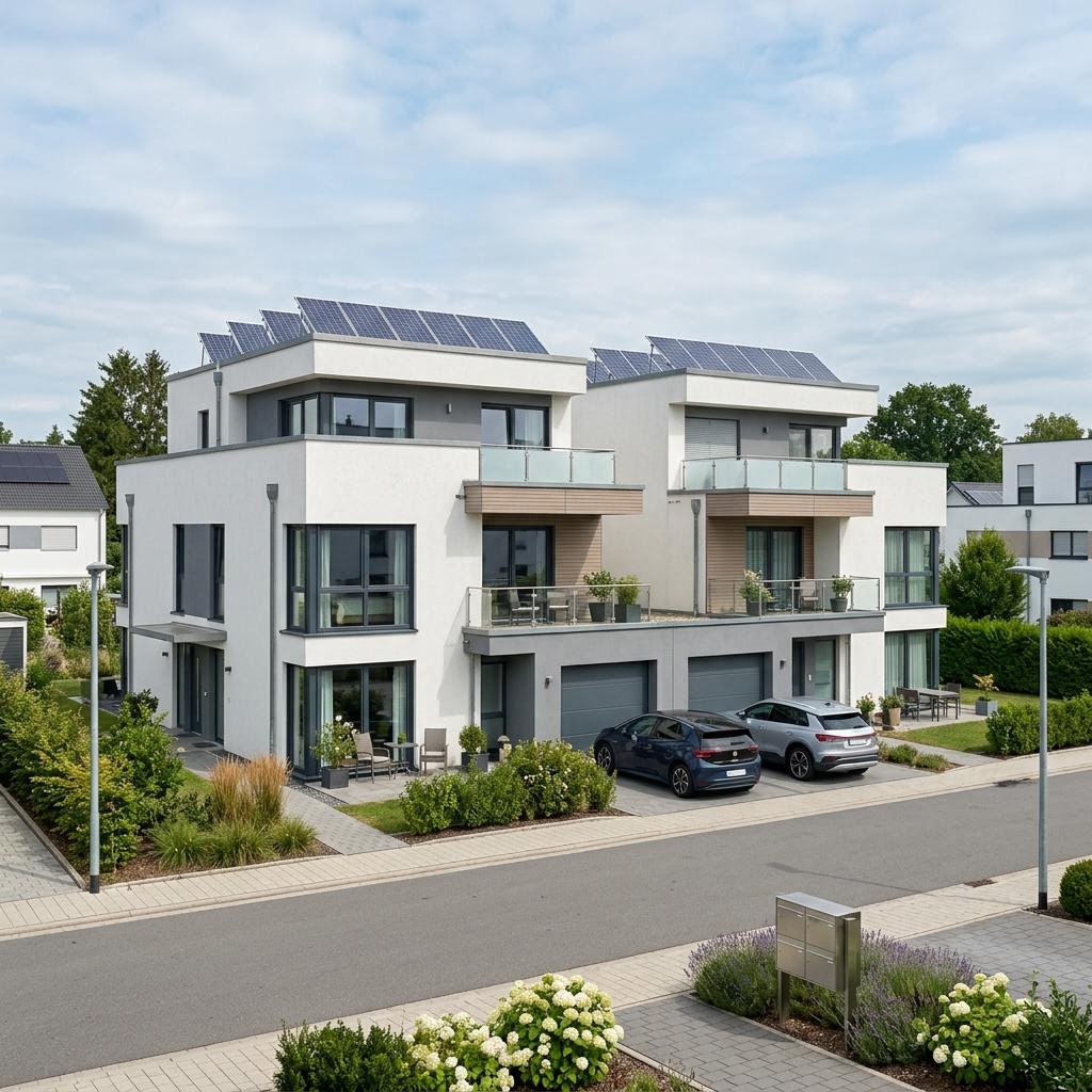 Doppelhaus 144 von Hanse Haus — moderne Doppelhaushälfte mit Flachdach und 138 m²