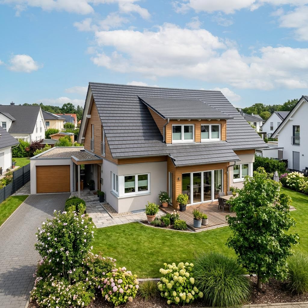 Einfamilienhaus Familienhaus Schlepp 141 von Econ Das Haus mit Schleppdach — 141 m²