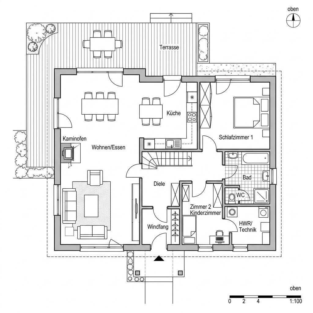 Grundriss Point 116 von Danwood — 116 m², 4 Zimmer