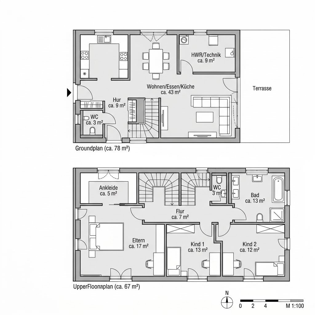 Grundriss Family VIO von Kern-Haus — 145 m², 5 Zimmer