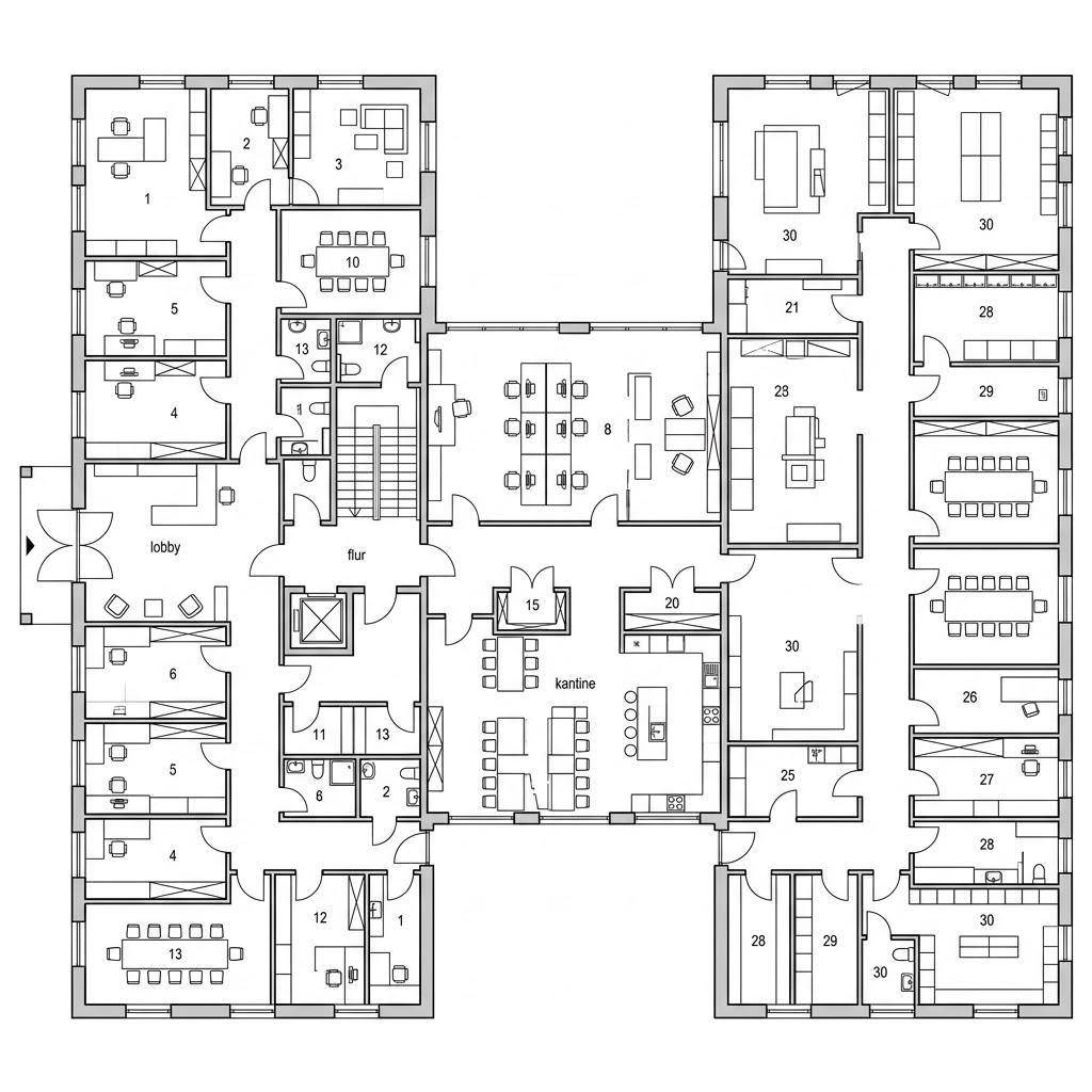Grundriss Vitalbüro von Regnauer Hausbau — 2069 m², 30 Zimmer