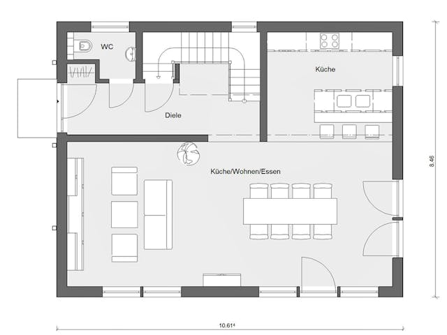 Grundriss E 20-148.6 - Haus in rot mit Preis – 137 m² Einfamilienhaus