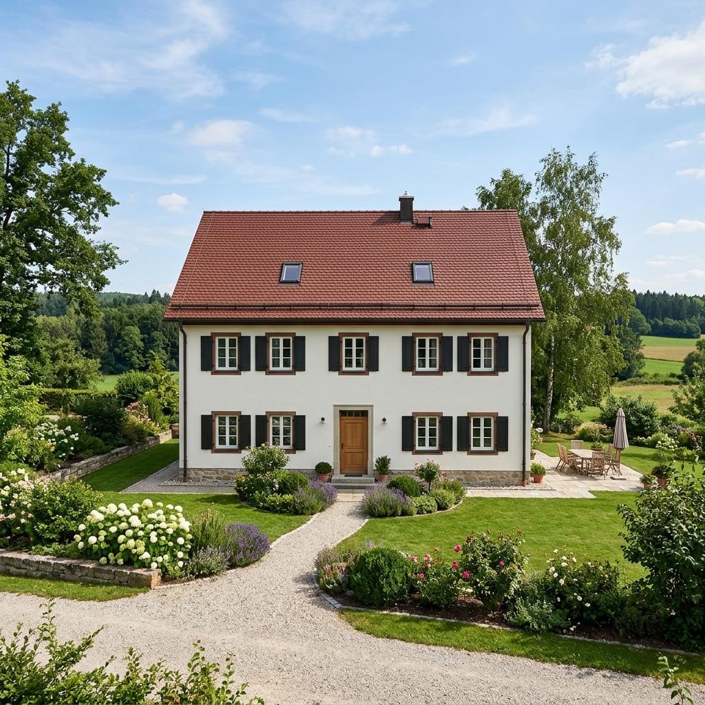 Landhaus von Wagener Systemhausbau mit Satteldach — massives Fertighaus mit rund 140 m²