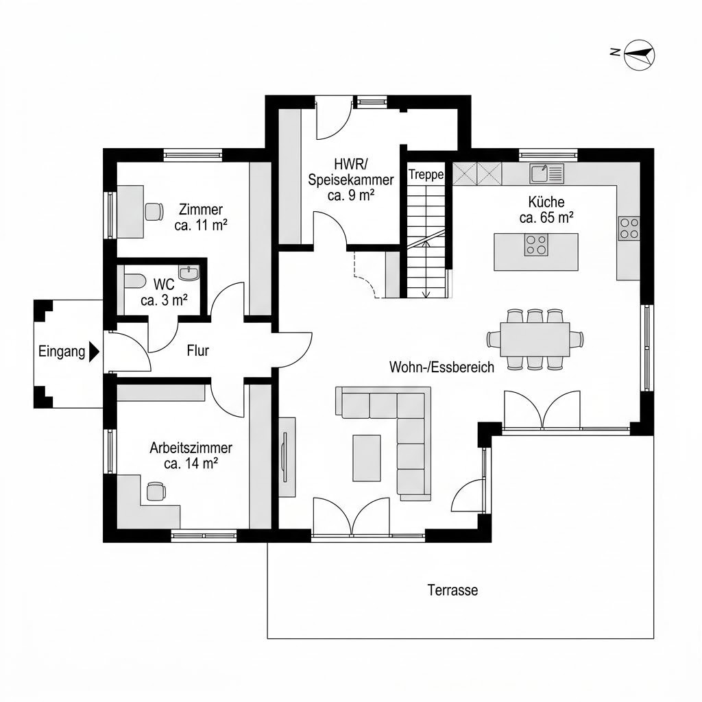 Grundriss All in One 159 von ELK Haus — 159 m², 6 Zimmer