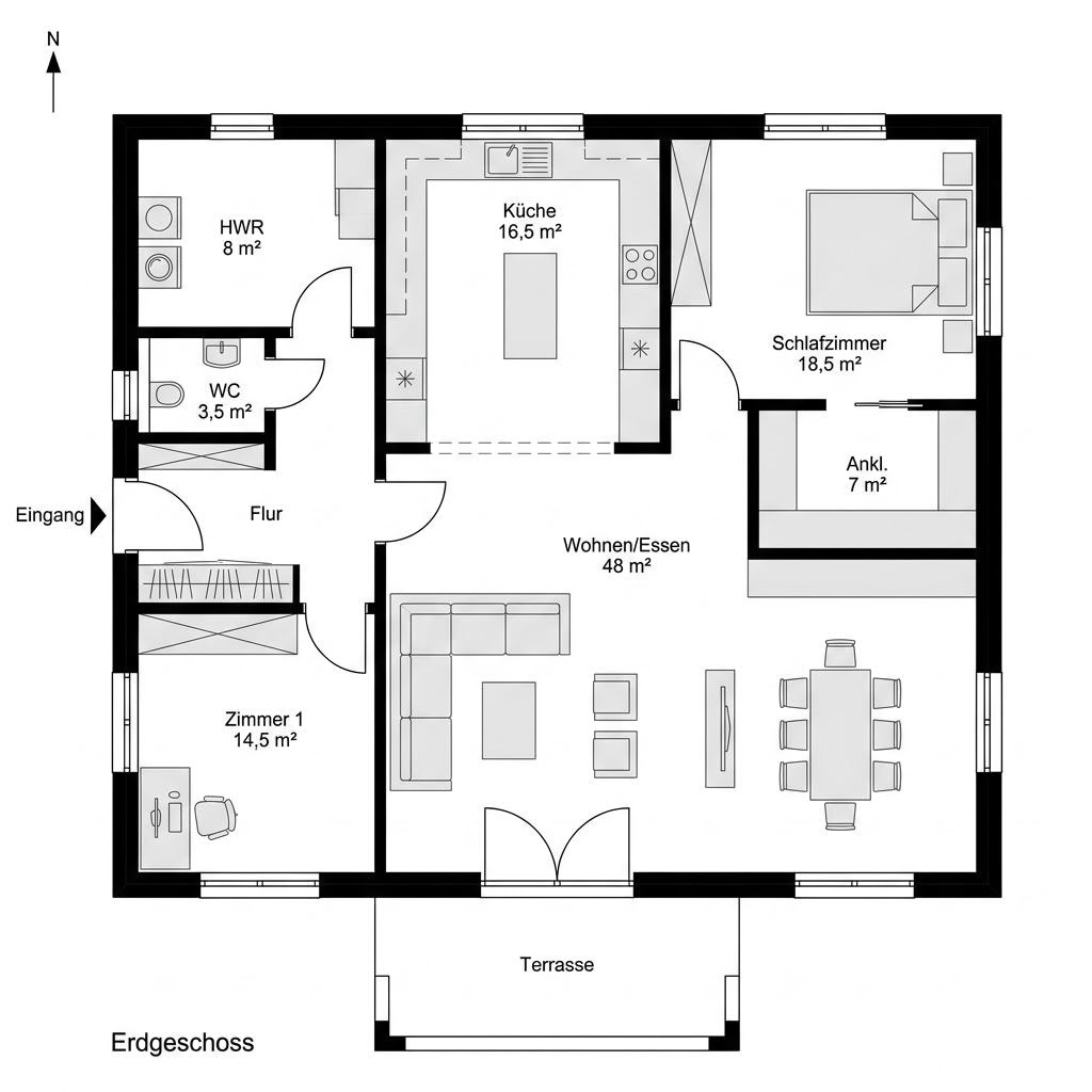 Grundriss Now 143 von ELK Haus — 143 m², 5 Zimmer