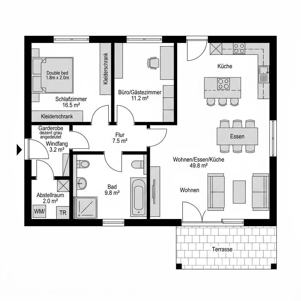 Grundriss Kompakt 98 von ELK Haus — 98 m², 3 Zimmer