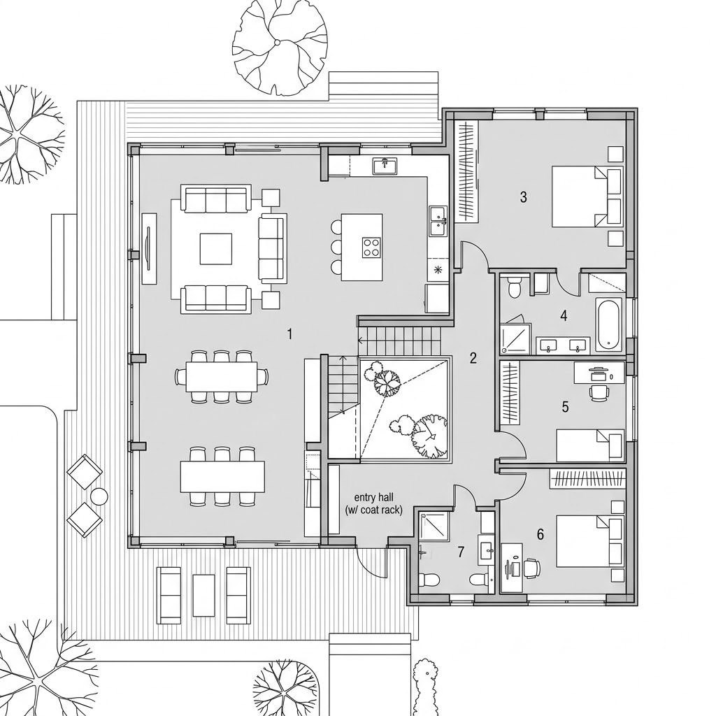 Grundriss ART 4 von HUF HAUS — 197 m², 5 Zimmer