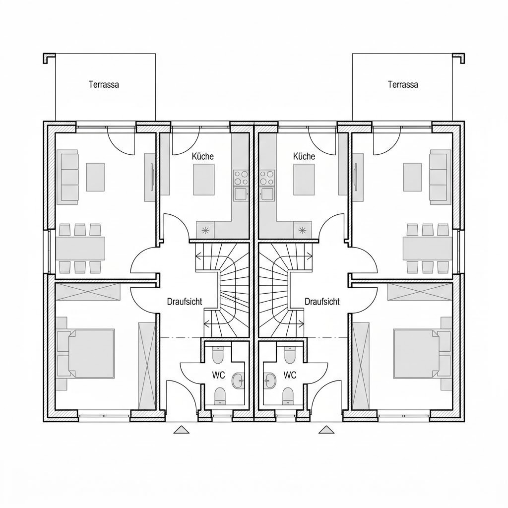 Grundriss Doppelhaushälfte Fulda von FIBAV Immobilien — 120 m², 4 Zimmer