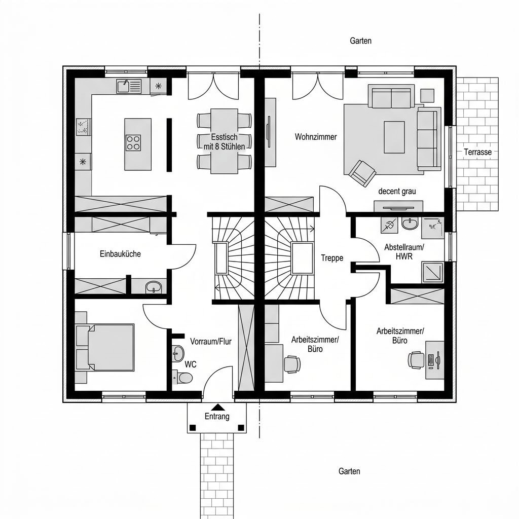 Grundriss Doppelhaushälfte Meissen von FIBAV Immobilien — 142 m², 5 Zimmer