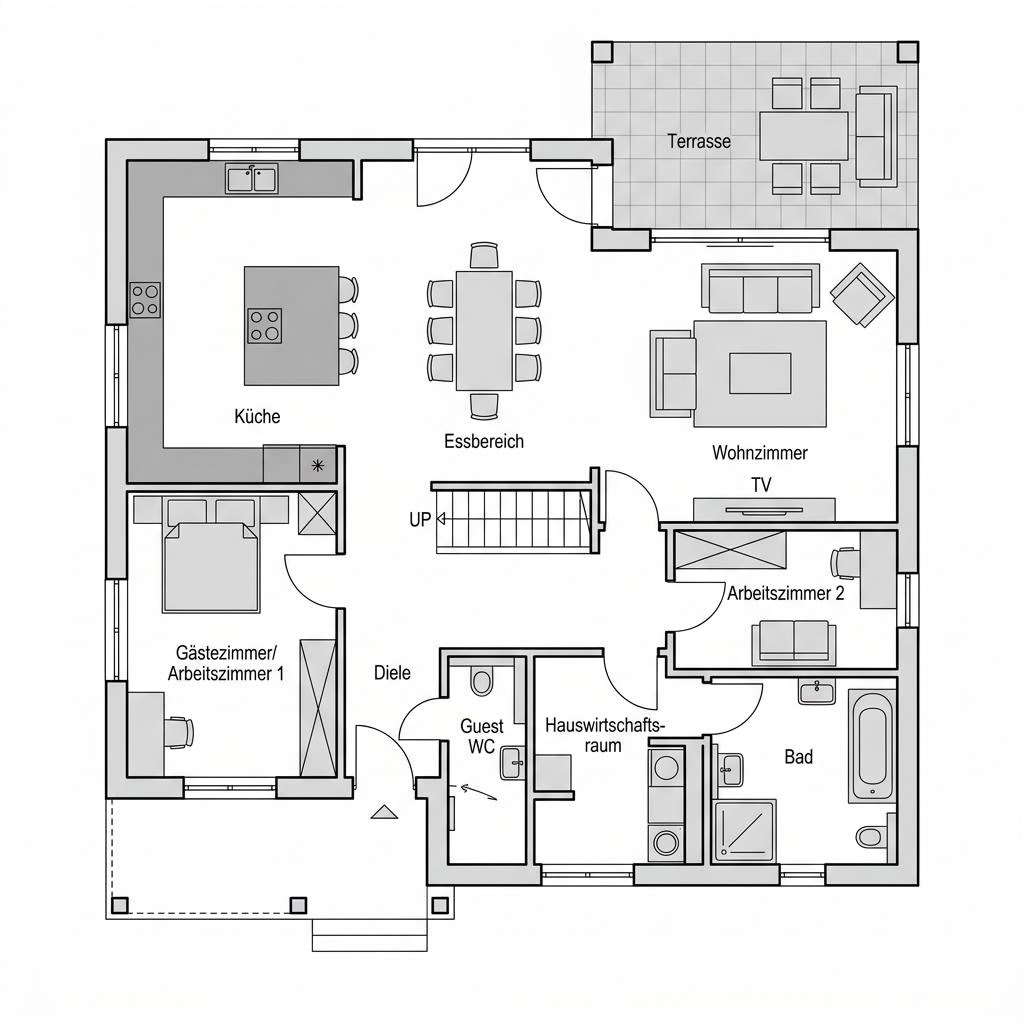 Grundriss VIO 221 von FingerHaus — 130 m², 5 Zimmer