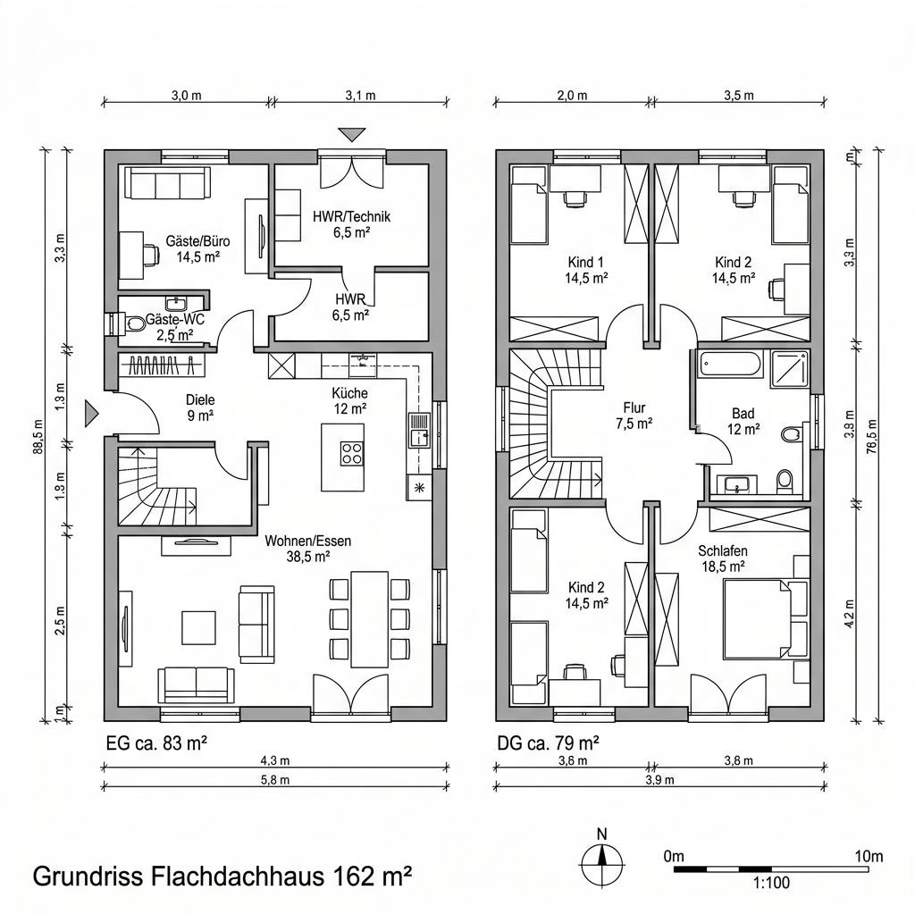 Grundriss LifeStyle 16.01 F von massa haus — 162 m², 5 Zimmer
