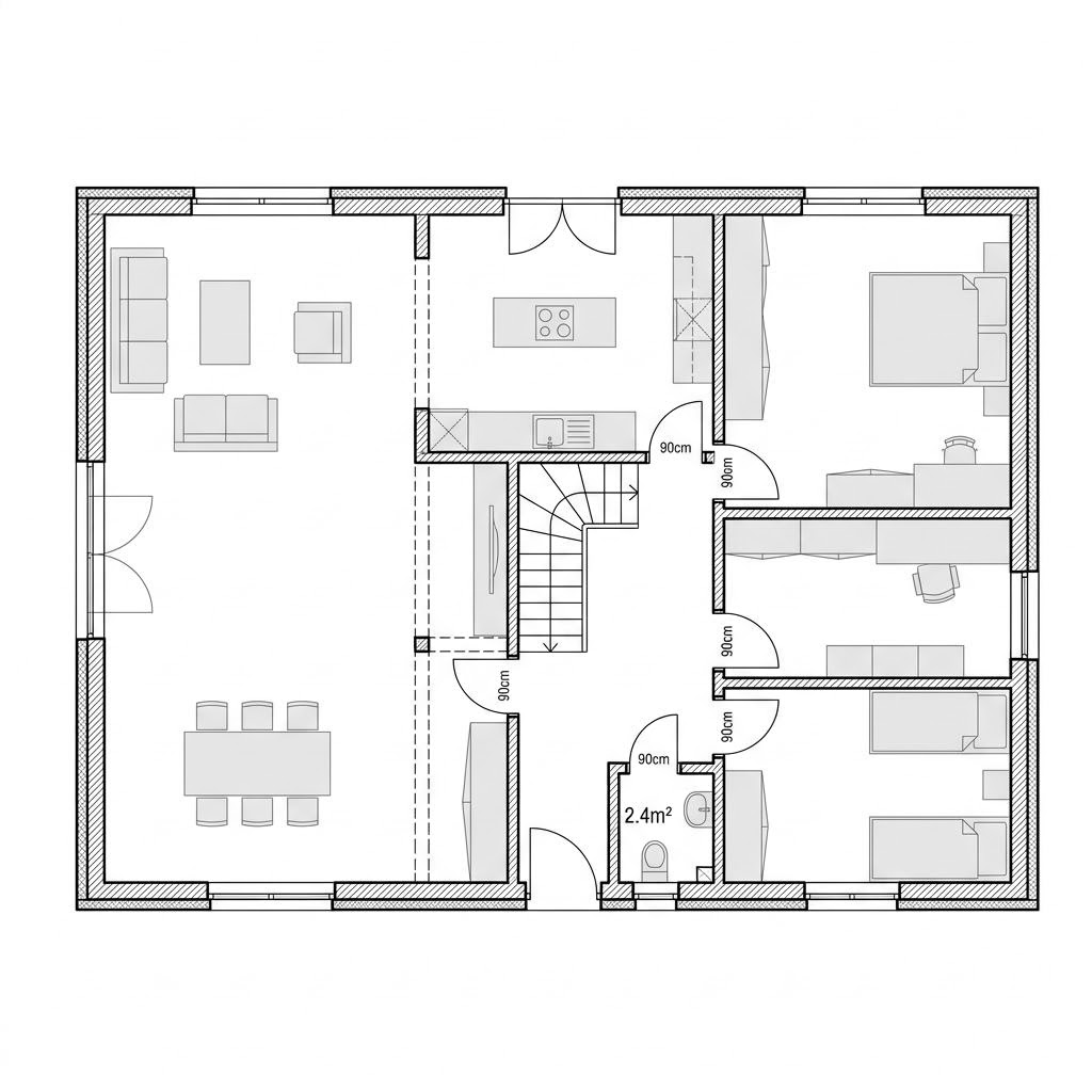 Grundriss Kate 112 von Fuhrberger Blockhaus — 112 m², 4 Zimmer