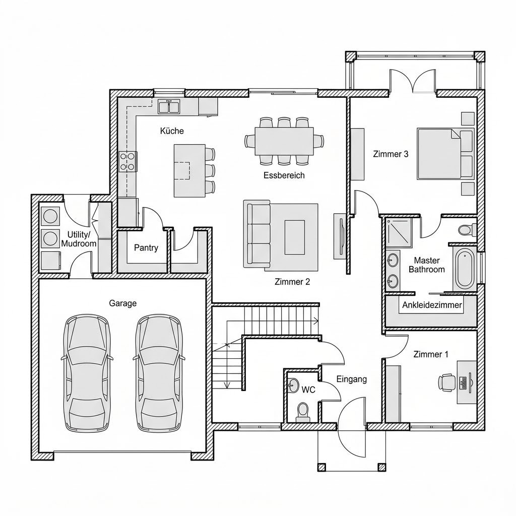 Grundriss Cape Cod 134 von Greenville — 134 m², 5 Zimmer