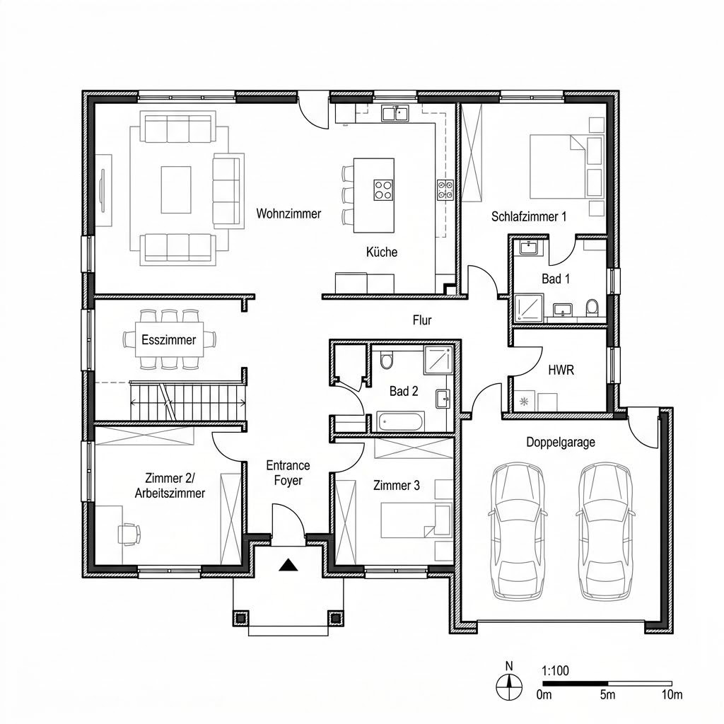 Grundriss Hampton 180 von Greenville — 180 m², 6 Zimmer