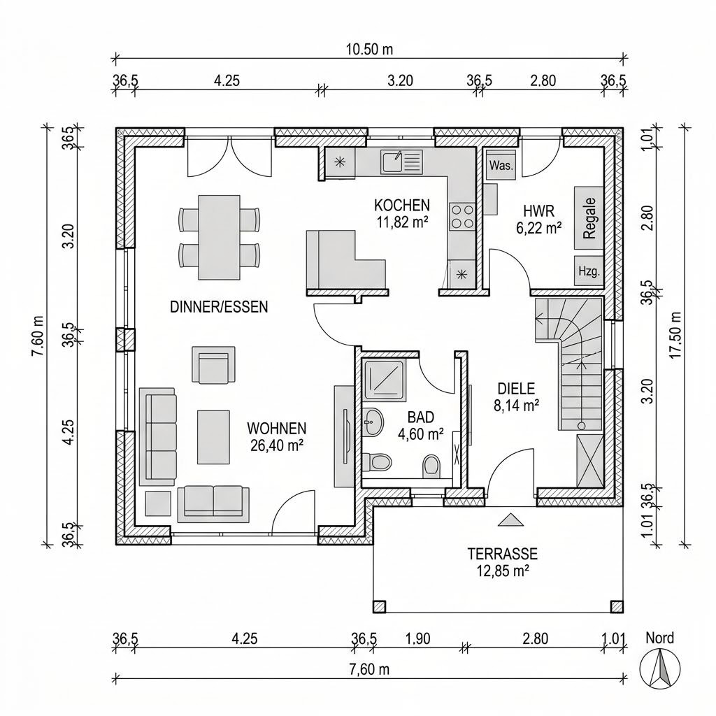 Grundriss Landhaus Savannah 146 von Greenville — 146 m², 5 Zimmer