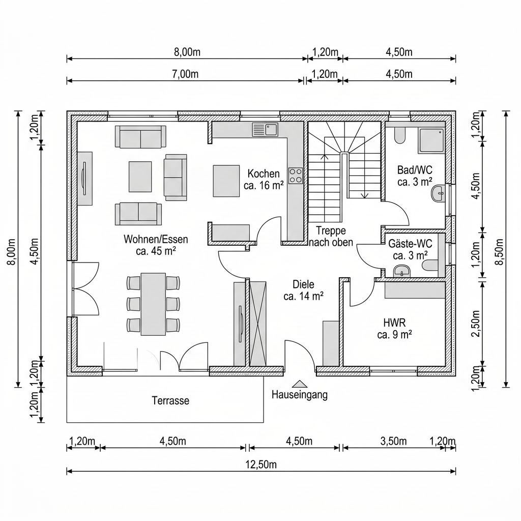 Grundriss Residenz Turm 165 von GUSSEK HAUS — 165 m², 5 Zimmer