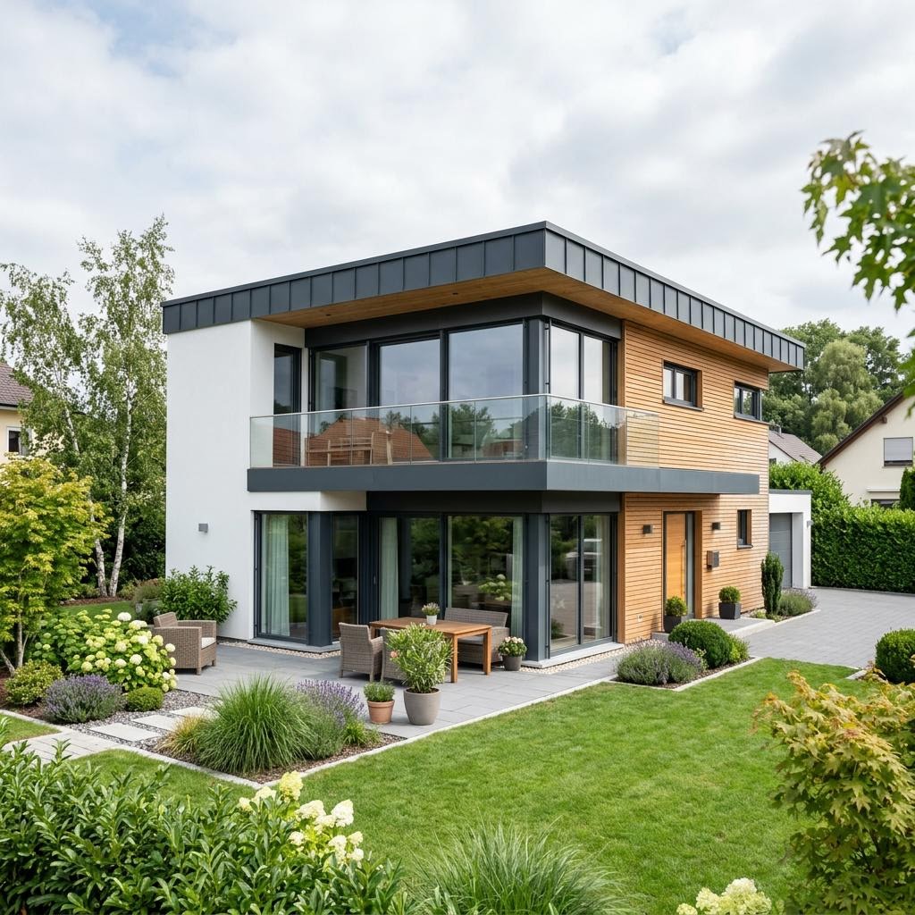 Flachdachhaus Cube 142 von Haas Haus — Holztafelbau mit 142 m²