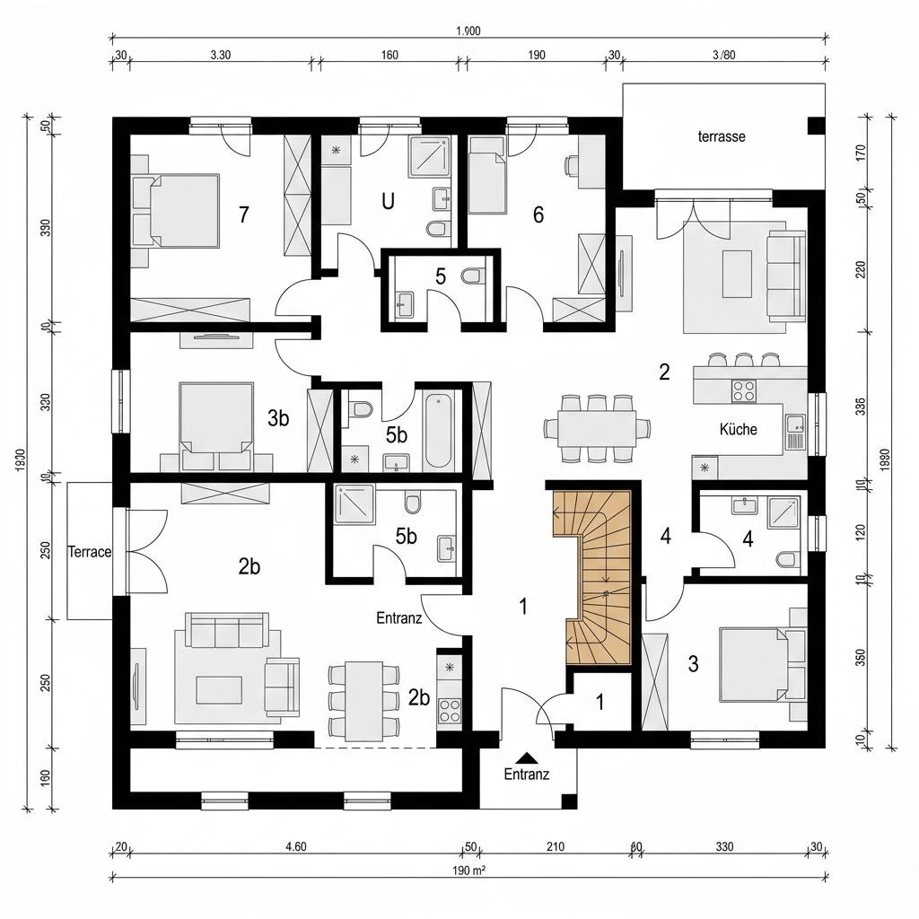 Grundriss O 190 Zweifamilienkonzept von Haas Haus — 190 m², 7 Zimmer