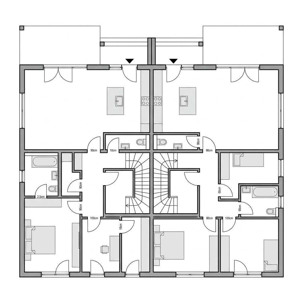 Grundriss Zweifamilienhaus 881 von Heinz von Heiden — 200 m², 8 Zimmer
