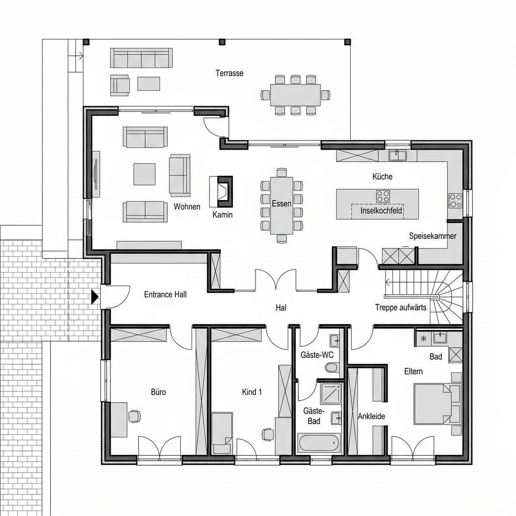 Grundriss ART 3 von HUF HAUS — 200 m², 5 Zimmer