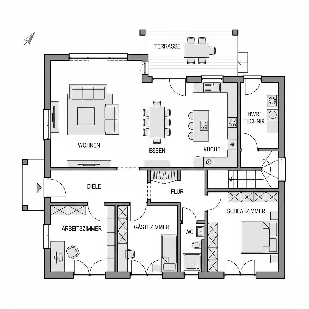 Grundriss Cinera 152 von Kern-Haus — 152 m², 5 Zimmer