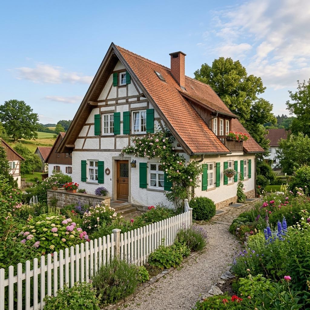 Landhaus von Wagener Systemhausbau — massives Landhaus mit Satteldach, Sprossenfenstern und 147 m²