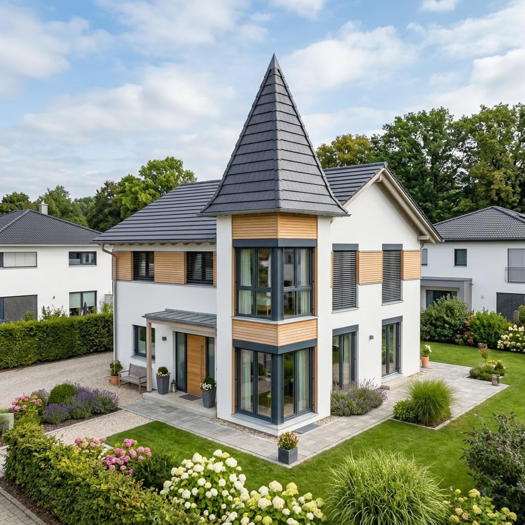 Singlehaus Singlehaus Turmvilla 105 von LUXHAUS — Turmdach, 105 m²