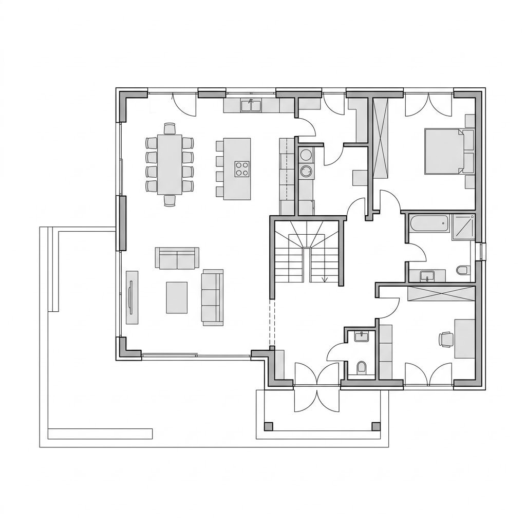 Grundriss Walmdach 220 von LUXHAUS — 220 m², 6 Zimmer