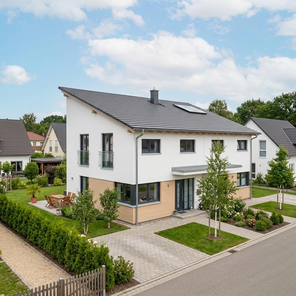 Doppelhaus Doppelhaus Duo 142 von massa haus — Pultdach, 142 m²