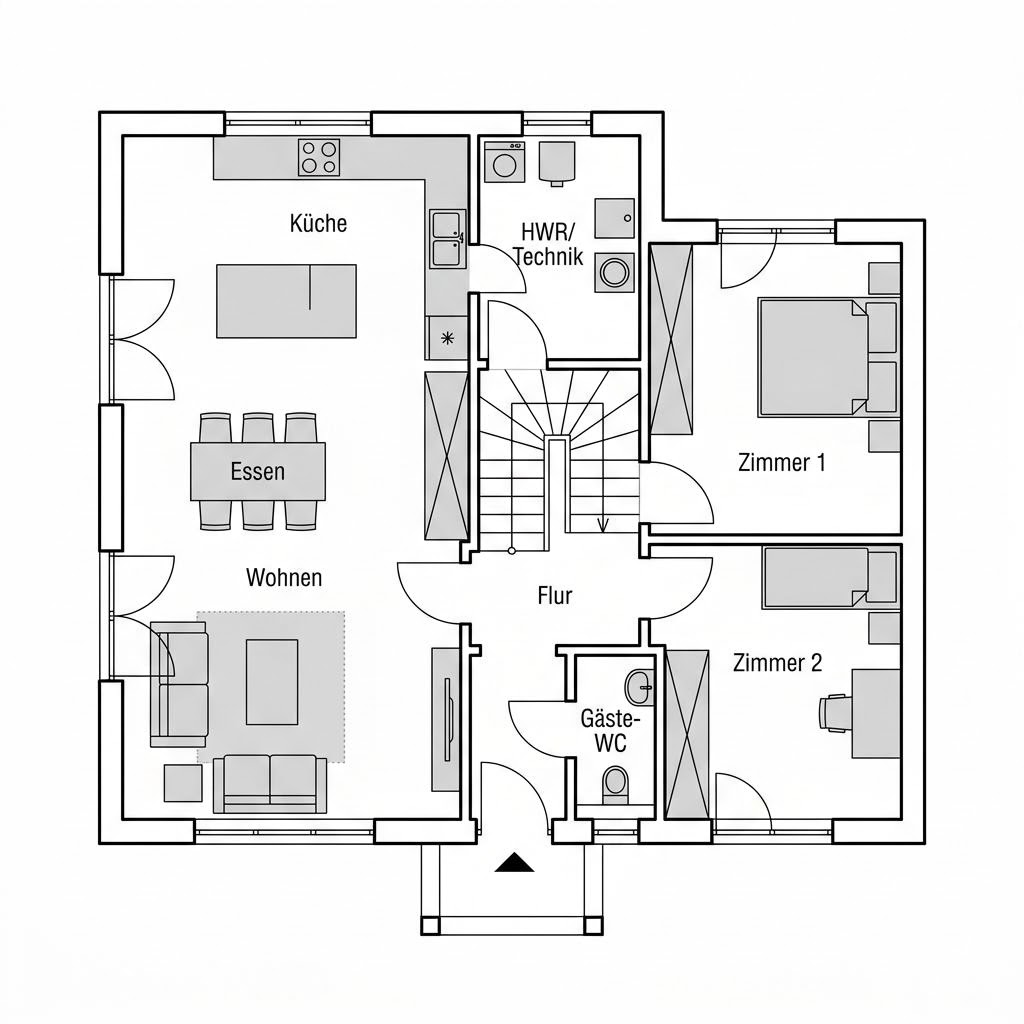 Grundriss LifeStyle 13.07 S von massa haus — 130 m², 5 Zimmer