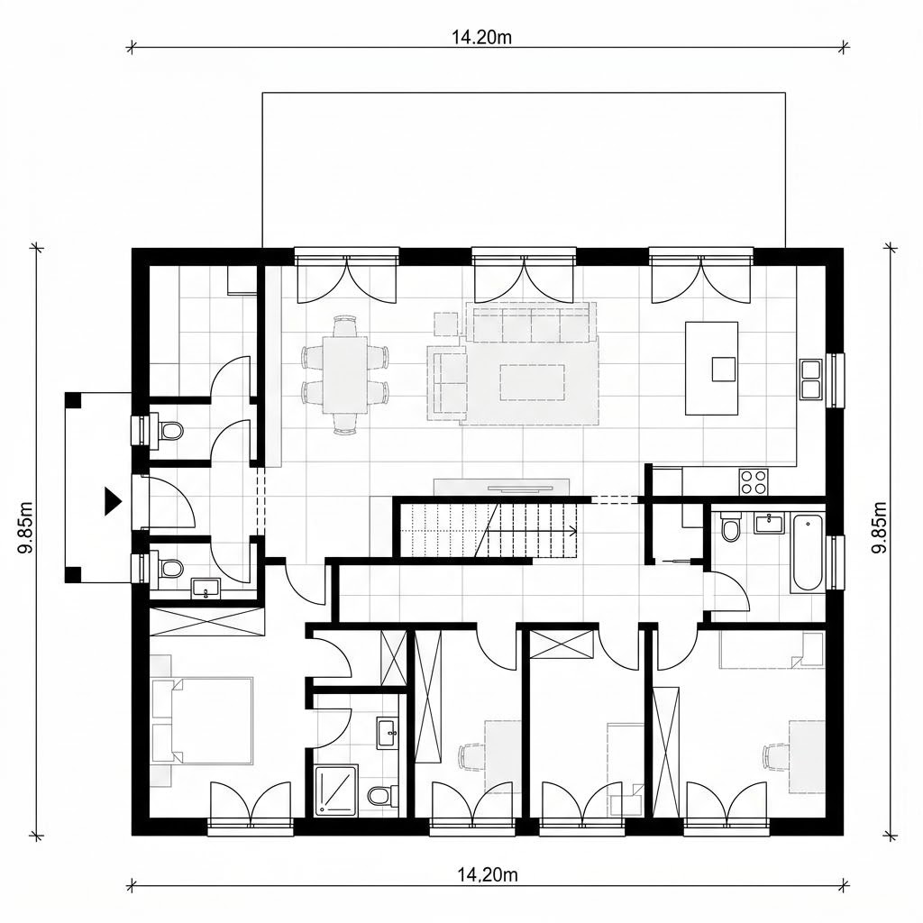 Grundriss LifeStyle 14.04 S von massa haus — 140 m², 5 Zimmer
