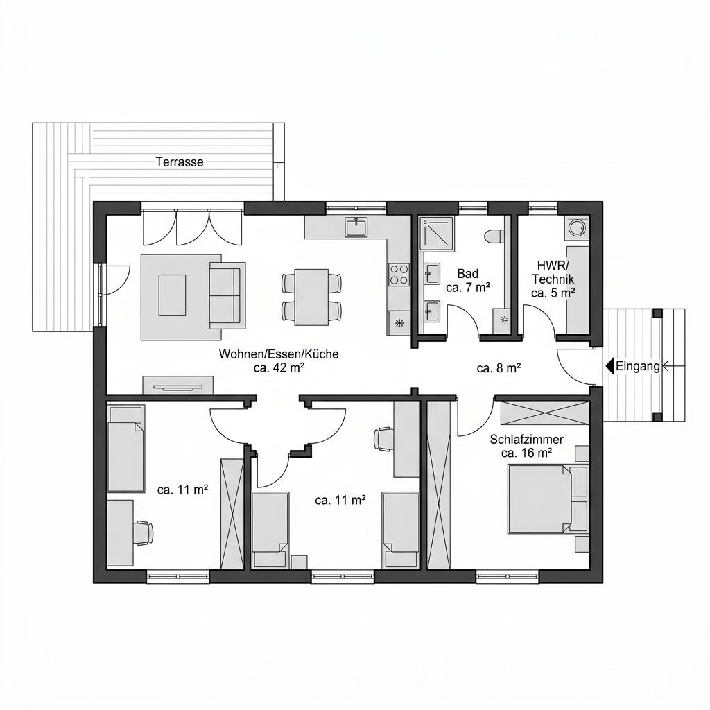 Grundriss Premium von McCube — 100 m², 4 Zimmer