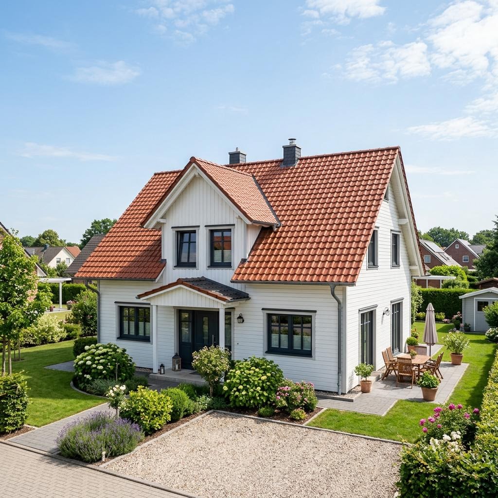 Kapitänshaus Dithmarschen 122 von Nordic Haus mit Satteldach und Zwerchgiebel — 122 m²